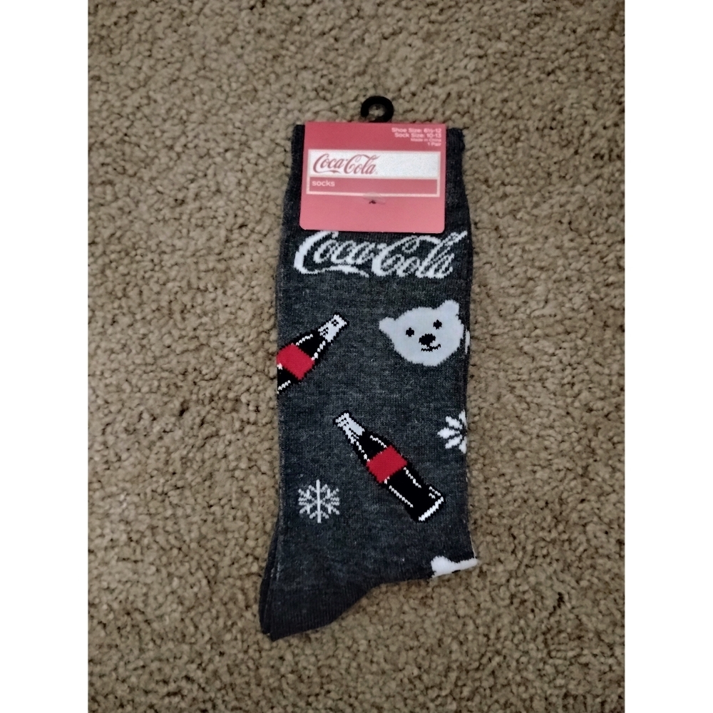 Festive Coca-Cola Polar Bear & Bottle Socks